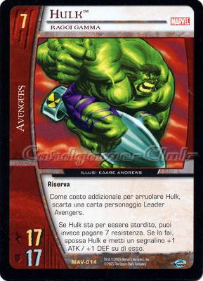 MAV-014 Hulk rara -NEAR MINT-