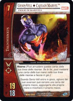 MAV-093 Genis-Vell + Captain Marvel rara -NEAR MINT-