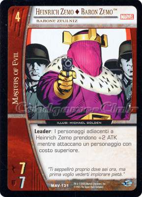 MAV-131 Heinrich Zemo + Baron Zemo comune -NEAR MINT-