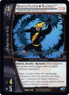 MAV-135 Marcus Daniels + Blackout comune -NEAR MINT-
