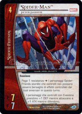 MAV-209 Spider-Man rara -NEAR MINT-