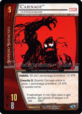 MSM-072 Carnage rara -NEAR MINT-