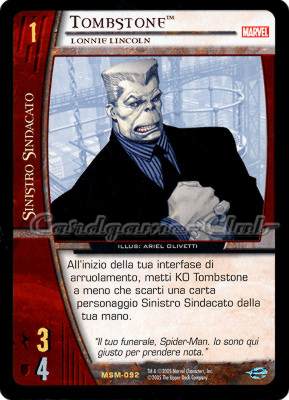 MSM-092 Tombstone rara -NEAR MINT-