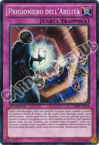 LVAL-IT078 Prigioniero dell'Abilita' super rara 1a Edizione (IT) -NEAR MINT-