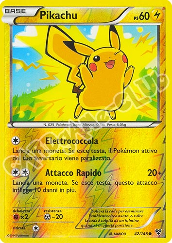 042 / 146 Pikachu comune foil reverse (IT) -NEAR MINT-