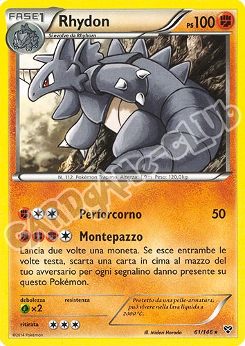061 / 146 Rhydon rara (IT)  -PLAYED-