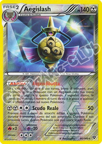 086 / 146 Aegislash rara foil reverse (IT) -NEAR MINT-