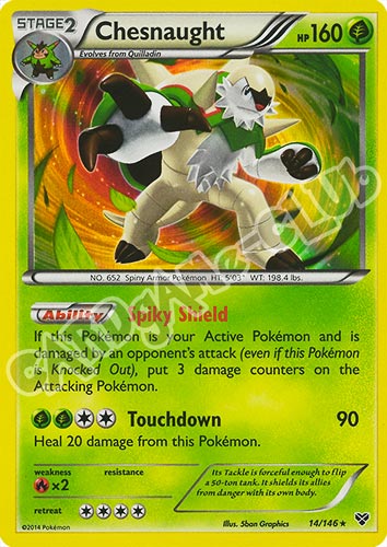 014 / 146 Chesnaught rara foil (EN) -NEAR MINT-