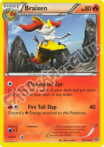 025 / 146 Braixen non comune (EN) -NEAR MINT-