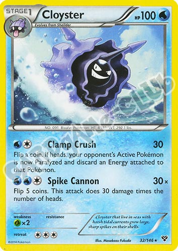 032 / 146 Cloyster rara (EN) -NEAR MINT-