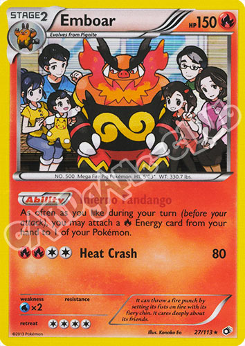 027 / 113 Emboar rara foil (EN) -NEAR MINT-