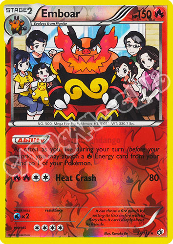 027 / 113 Emboar rara foil reverse (EN) -NEAR MINT-