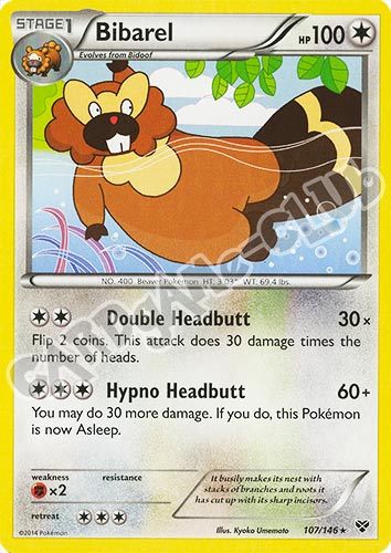 107 / 146 Bibarel rara (EN) -NEAR MINT-