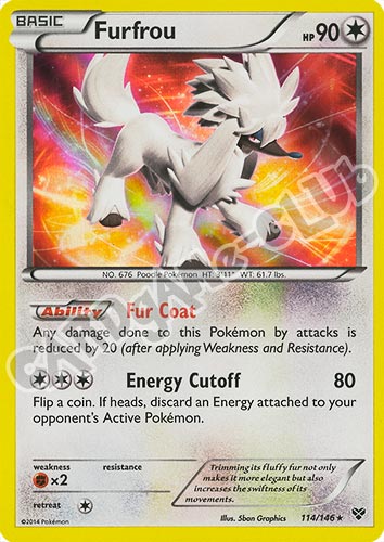 114 / 146 Furfrou rara foil (EN) -NEAR MINT-