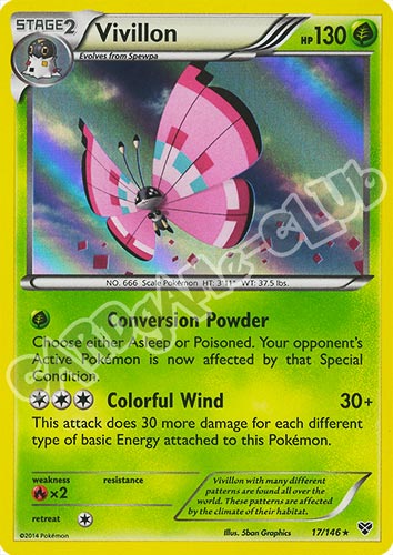 017 / 146 Vivillon (rosa) rara foil (EN)