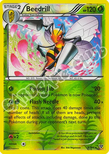 005 / 146 Beedrill rara foil reverse (EN) -NEAR MINT-