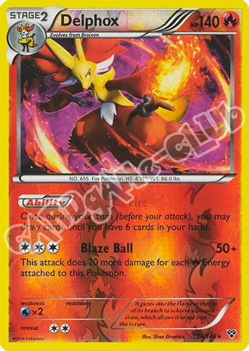 026 / 146 Delphox rara foil reverse (EN) -NEAR MINT-