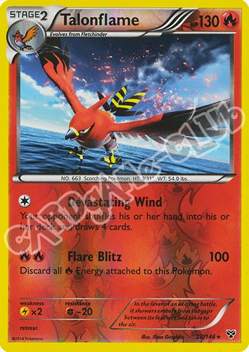 028 / 146 Talonflame rara foil reverse (EN) -NEAR MINT-