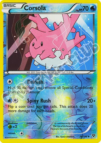036 / 146 Corsola non comune foil reverse (EN) -NEAR MINT-