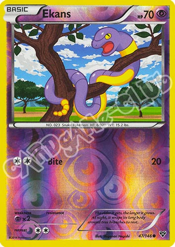 047 / 146 Ekans comune foil reverse (EN) -NEAR MINT-