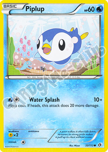 033 / 113 Piplup comune normale (EN) -NEAR MINT-