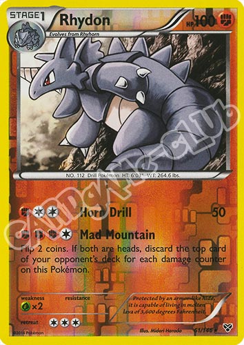 061 / 146 Rhydon rara foil reverse (EN) -NEAR MINT-
