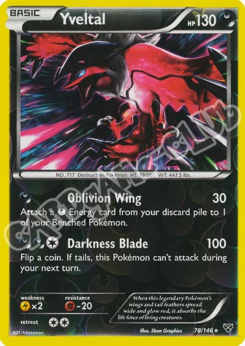 078 / 146 Yveltal rara foil reverse (EN) -NEAR MINT-
