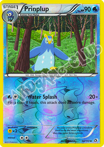 034 / 113 Prinplup non comune foil reverse (EN) -NEAR MINT-