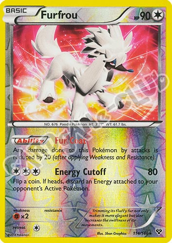 114 / 146 Furfrou rara foil reverse (EN) -NEAR MINT-