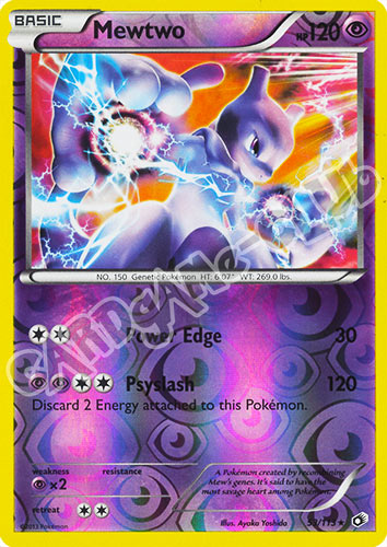 053 / 113 Mewtwo rara foil reverse (EN) -NEAR MINT-