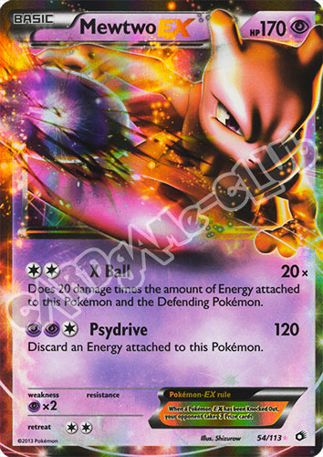 054 / 113 Mewtwo EX rara ex foil (EN) -NEAR MINT-