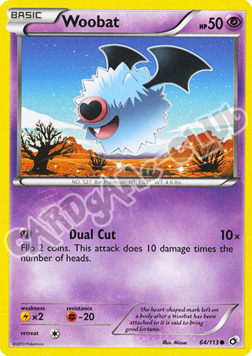 064 / 113 Woobat comune normale (EN) -NEAR MINT-