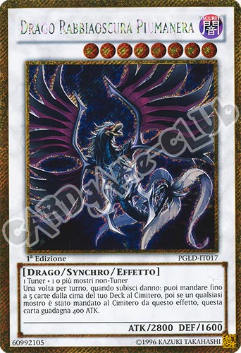PGLD-IT017 Drago Rabbiaoscura Piumanera rara segreta oro 1a edizione (IT) -NEAR MINT-