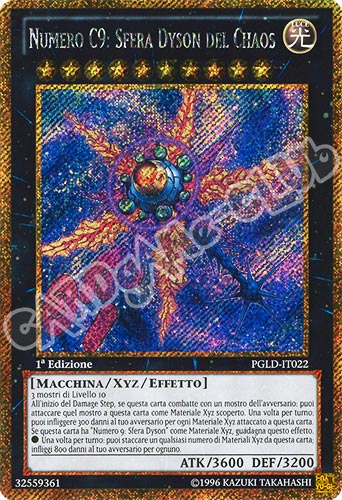 PGLD-IT022 Numero C9: Sfera Dyson del Chaos rara segreta oro 1a edizione (IT) -NEAR MINT-