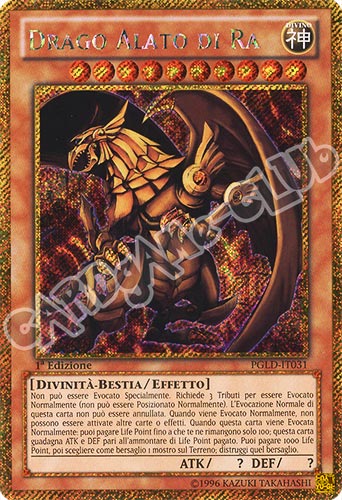 PGLD-IT031 Drago Alato di Ra rara segreta oro 1a edizione (IT) -NEAR MINT-