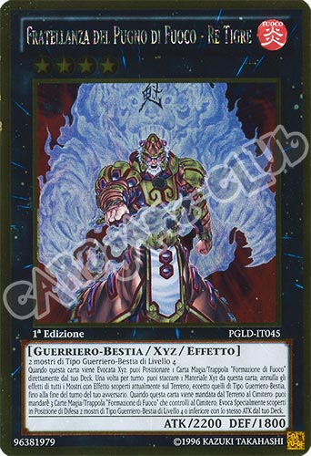 PGLD-IT045 Fratellanza del Pugno di Fuoco - Re Tigre rara oro 1a edizione (IT) -GOOD-