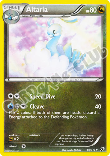 092 / 113 Altaria non comune normale (EN) -NEAR MINT-