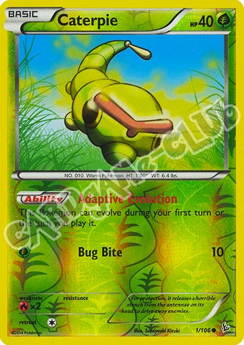 001 / 106 Caterpie comune foil reverse (EN) -NEAR MINT-