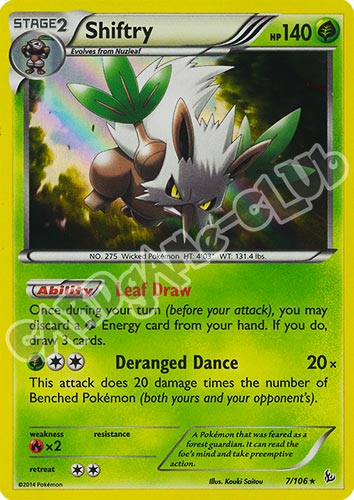 007 / 106 Shiftry rara foil (EN) -NEAR MINT-