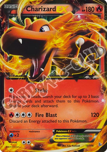 011 / 106 Charizard EX rara ex foil (EN) -NEAR MINT-