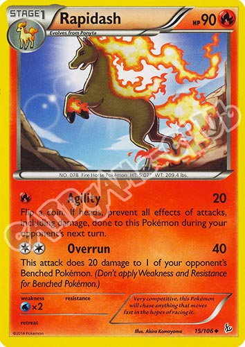 015 / 106 Rapidash non comune (EN) -NEAR MINT-