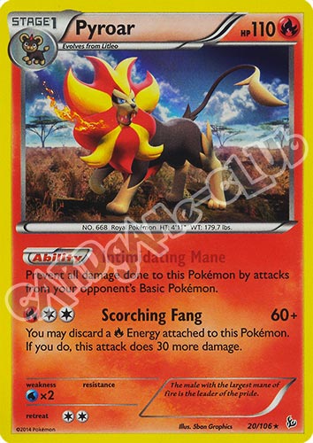 020 / 106 Pyroar rara foil (EN) -NEAR MINT-