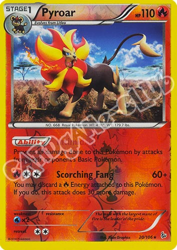 020 / 106 Pyroar rara foil reverse (EN) -NEAR MINT-