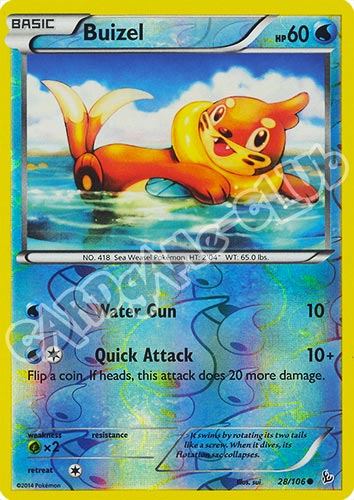 028 / 106 Buizel comune foil reverse (EN) -NEAR MINT-