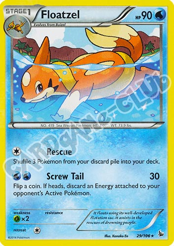 029 / 106 Floatzel rara (EN) -NEAR MINT-