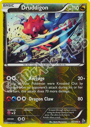 070 / 106 Druddigon rara foil reverse (EN) -NEAR MINT-