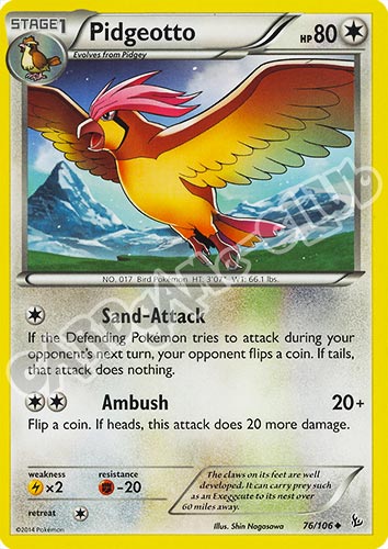 076 / 106 Pidgeotto non comune (EN) -NEAR MINT-