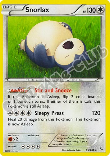 080 / 106 Snorlax rara (EN) -NEAR MINT-