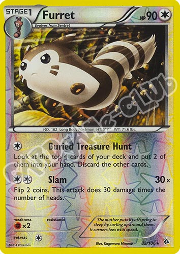 082 / 106 Furret rara foil reverse (EN) -NEAR MINT-