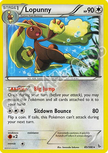 085 / 106 Lopunny rara (EN) -NEAR MINT-